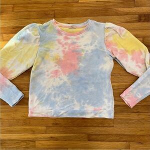 Udel New York Tie Dye Pastel Sweatshirt Size Small Boutique Pink Yellow Blue